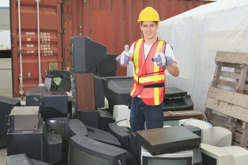 Overview of segregated commercial recycling containers